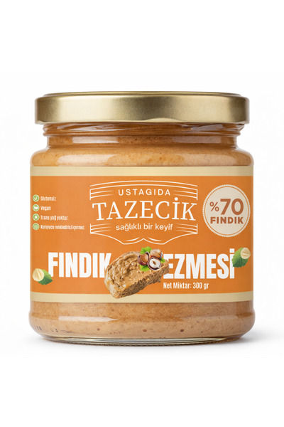 UstaGıdam Ustagıda Tazecik %70 Fındık Ezmesi 300 Gram - Vegan, Glutensiz