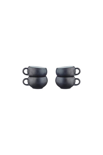 BJORN Set of 4 Espresso cups, Gourmet Onyx, ceramic, matte black design, 120 ml