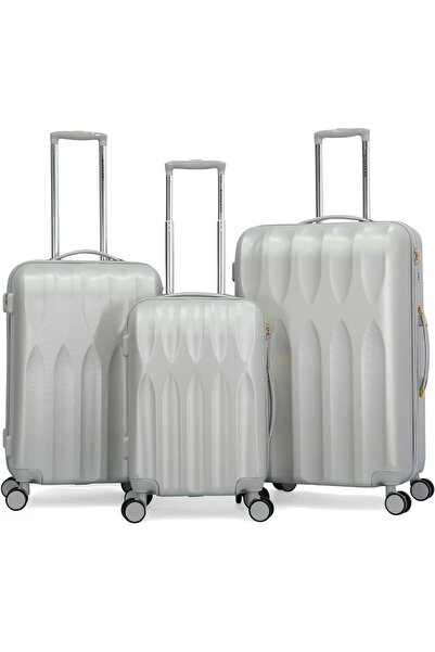 Giordano طقم حقائب سفر من ثلاث قطع معتمد من إدارة أمن النقل الأمريكية، فضي ال...