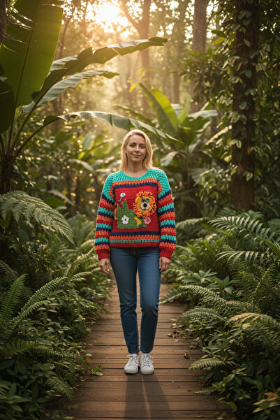 El örgüsü Yadicrochetorgu Sweater - Hand Knitted Design