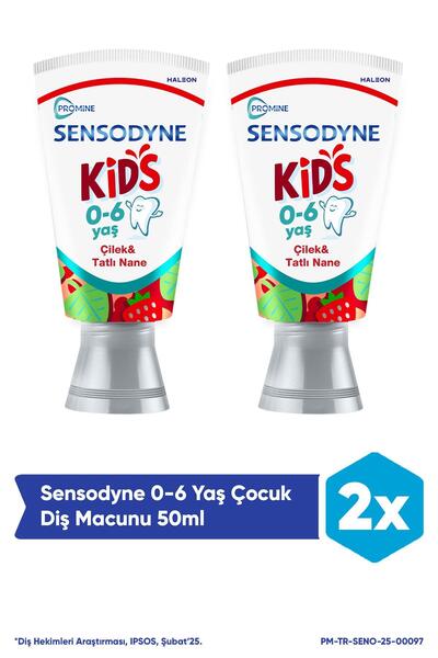 Sensodyne Promine 0-6 Yaş Çocuk Diş Macunu 50ml - Çilek Aromalı -2 Adet