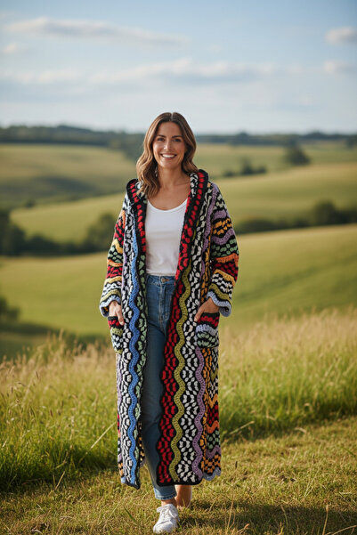 El örgüsü سترة Yadicrochetorgu محبوكة يدويًا