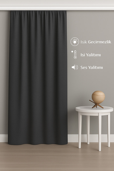 Hozari Taç Antrasit Blackout Karartma Güneşlik