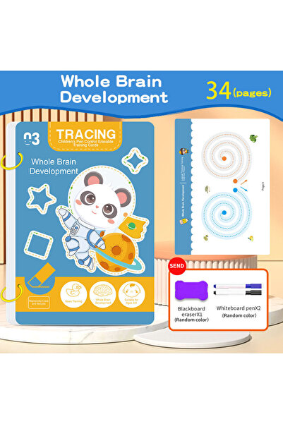 Choice مجموعة كراسات عمل قابلة لإعادة الاستخدام للأطفال من Y03، 34 صفحة، مع ق...