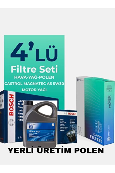 GM 5W-30 DEXOS 2 DPF Lİ 4LT+BOSCH ASTRA H 1.3 DİZEL 4LU SET(MAZOTSUZ)