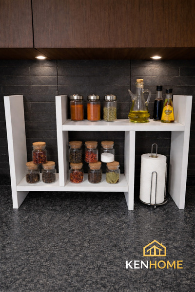 KENHOME AYARLANABİLİR Tezgah Üstü 2 Katlı Mutfak Düzenleyici – Baharatlık & K...