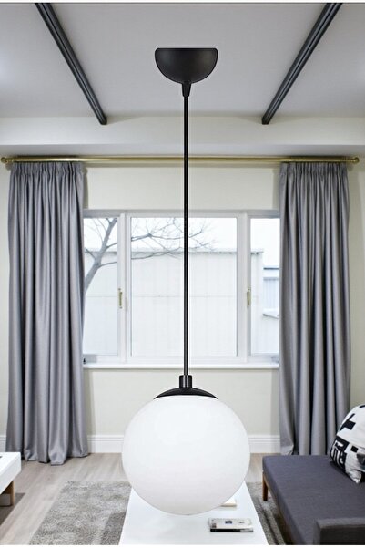 Genel Markalar Spor Siyah Beyaz Camlı Tekli Avize