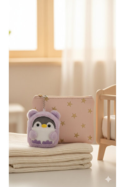 Şirin 11cm Sevimli Peluş Penguen Anahtarlık Tavşan Kostümlü - Çanta ve Anahta...