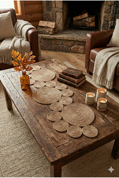 Homever سجادة من خيوط الجوت الطبيعي، ميريدا 80x25 سم، غطاء طاولة صالة مصنوع ي...