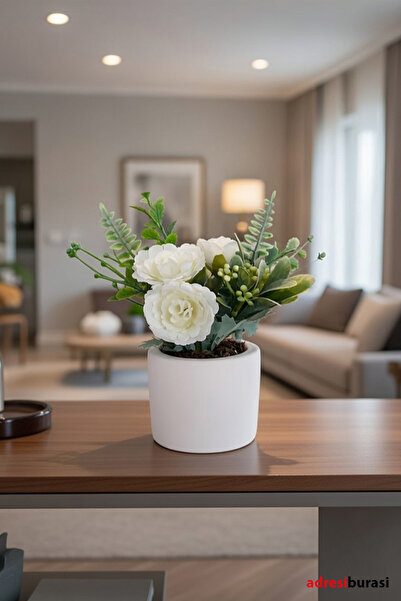 adresiburasi Artificial Flower Rose Arrangement Ecru