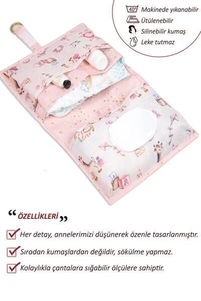Else Halı Else Kız Bebek Alt Açma Bakım Çantası Organizer Pembe Düzenleyici