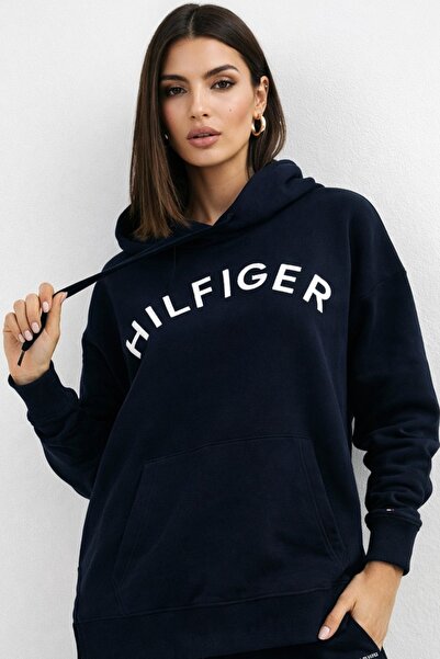Tommy Hilfiger Varsity Logo and Embroidered Comfortable Striped Hoodie