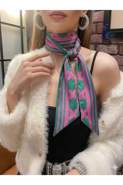 Nomads Felt Eșarfă-șal 35x165 cm |   Arbore de migdal turcoaz Van Gogh