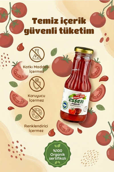 Essen Organik Organik Tatlı Ketçap 280 gr