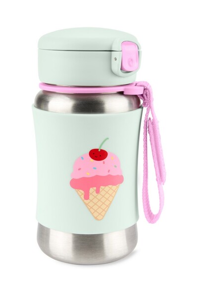 Skip Hop Spark Style Stainless Steel Straw Bottle - Ice Cream - 350ml