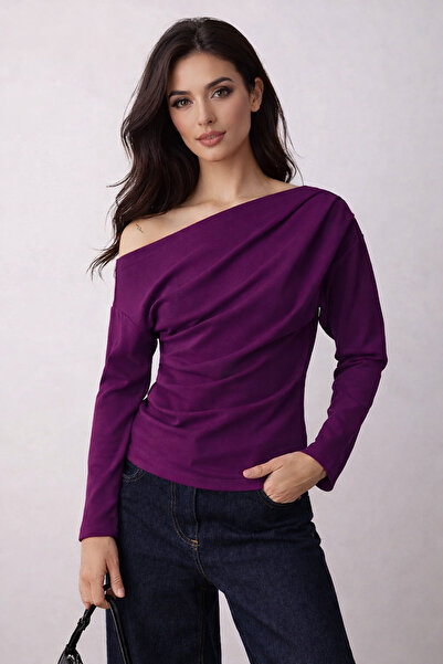 peri tower PRODUS NOU Bluză cu mânecă lungă din țesătură creponată tricotată,...