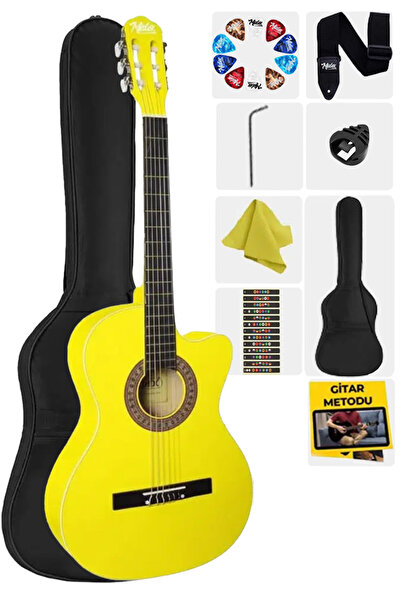 Midex CG-395YLW Klasik Gitar 4/4 Sap Ayarlı Kesik Kasa Full Set (Çanta Askı T...