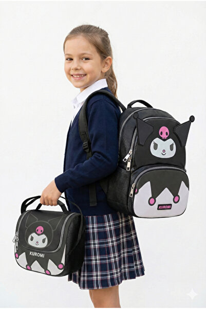 Famebag مجموعة حقيبة الغداء وحقيبة القلم من Kuromi للمدرسة الابتدائية والثانوية