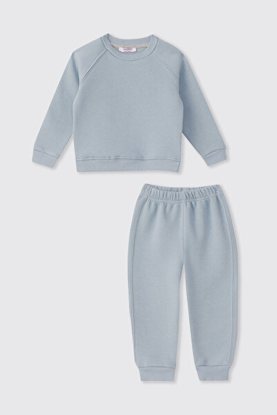 Panço Bebek / Çocuk Unisex Mavi 2'li Alt Üst Takım