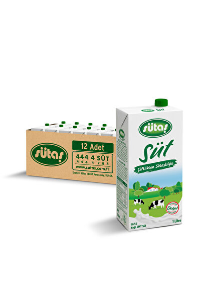 Sütaş Yağlı Süt 1 L (12 adet)