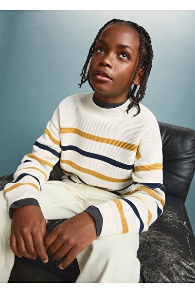 MANGO Kids Çizgili koton kazak