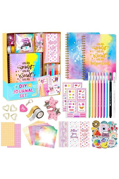 robokids DIY Günlük Seti – Kızlar için Stickerlı Defter ve Hobi Kit