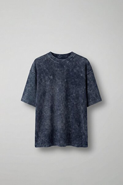 ablukaonline Ανδρικό μπλουζάκι με μπλε μοτίβο βάφλα που πλένεται