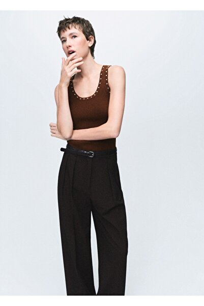 MANGO Woman Zımba detaylı triko bluz