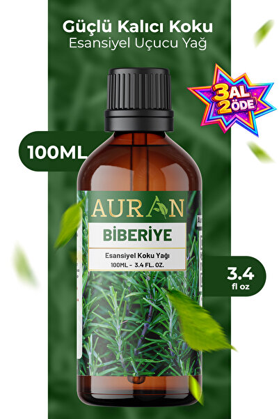 AURAN Biberiye Esansiyel Uçucu Koku Yağı Difüzör Esansı Buhurdanlık Yağı Arom...
