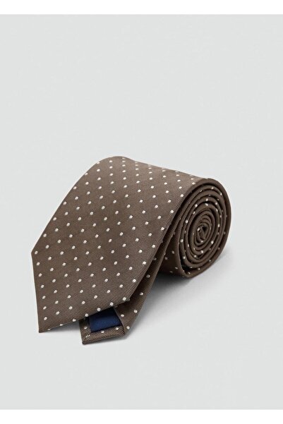 MANGO Man Puantiyeli ipek kravat