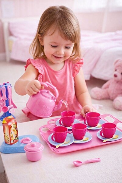 Realx Selena 30 Parça Büyük Çay Vakti Tepsili Çocuk Oyuncak Yerli Üretim Tse-...