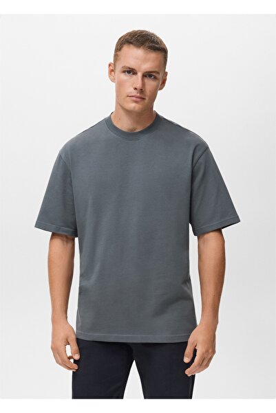 MANGO Man %100 pamuklu rahat kesim tişört