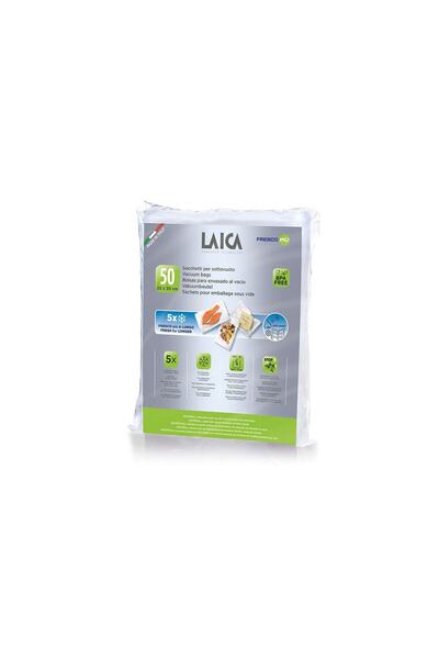 LAICA Tek Tarafı Tırtıklı & Gofrajlı Vakum Torbası 25cm x 30cm - 50 Adet - VT...
