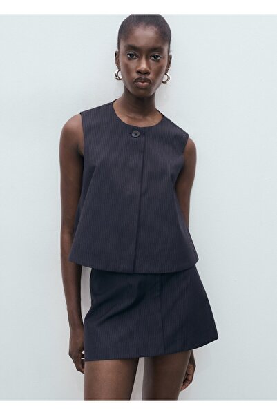 MANGO Woman Bluse im Ballon-Look mit feinen Streifen