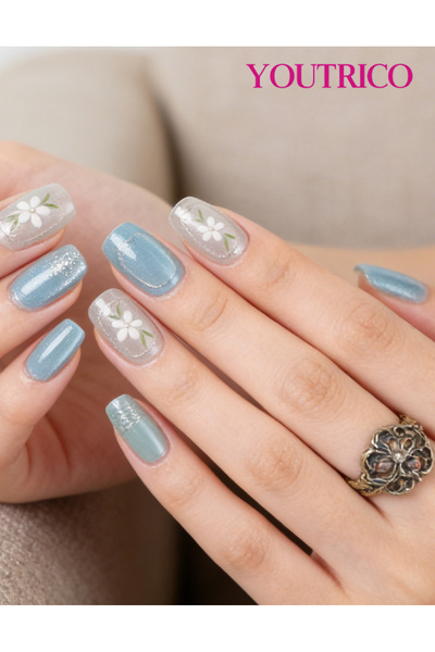 Youtrico 30 قطعة من أظافر الضغط، طلاء، أظافر صناعية على طراز الأميرة، أظافر ص...