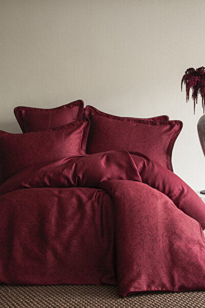 BED LİNE Saten Nevresim Takımı Çift Kişilik Lady Bordo