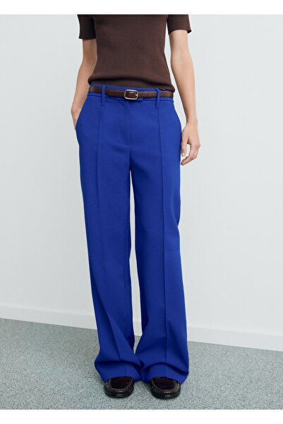 MANGO Woman Düz kesim orta belli pantolon