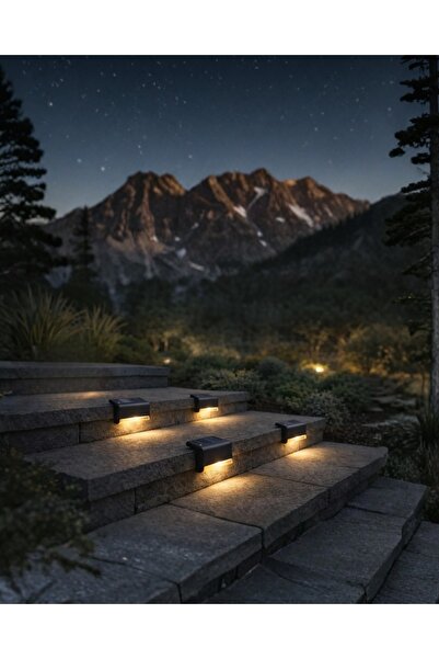 AKIN PAZAR Solar Güneş Enerjili Şarj Edilen Köşebent Merdiven Veranda Bahçe L...