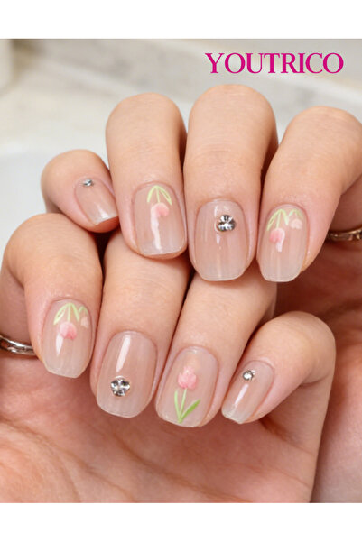 Youtrico 30 قطعة من أظافر الضغط، ماسات ثلاثية الأبعاد، أقواس، أظافر صناعية عل...