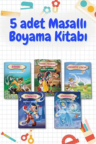 Tandem Yayınları MASALLI BOYAMA KİTAPLARI 5'Lİ Pamuk Prenses ETKİNLİK OKU VE ...