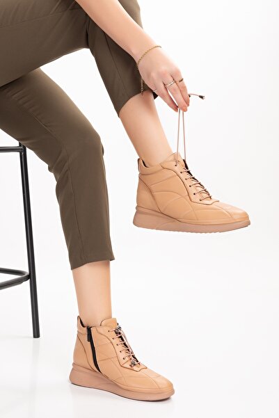 Gondol Kadın Hakiki Deri Hafif Günlük Spor Bot ndr.5515 Nude