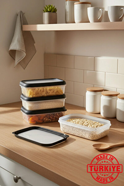 Bernardo حاويات تخزين هايد بلس سوداء مكونة من 4 قطع (4 × 0.70 لتر) (صنع في تر...