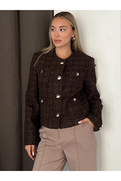 VUNTAL سترة شانيل الأنيقة ذات الجيوب