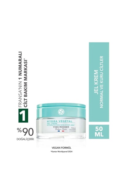 Yves Rocher Hydra Vegetal 48 Saat Yoğun Nemlendirici Jel Krem 50 ml – Normal ...
