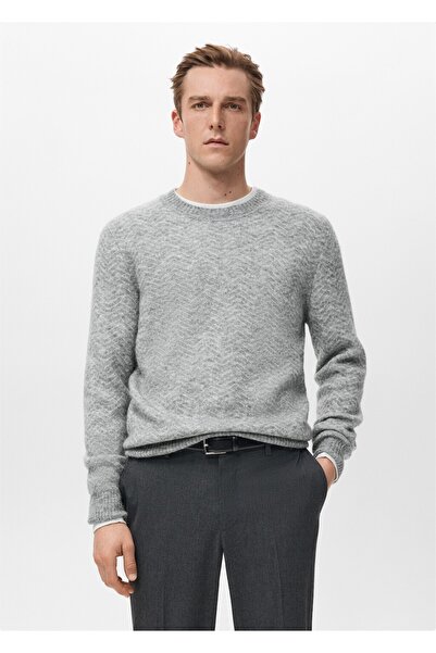 MANGO Man Çizgili triko kazak