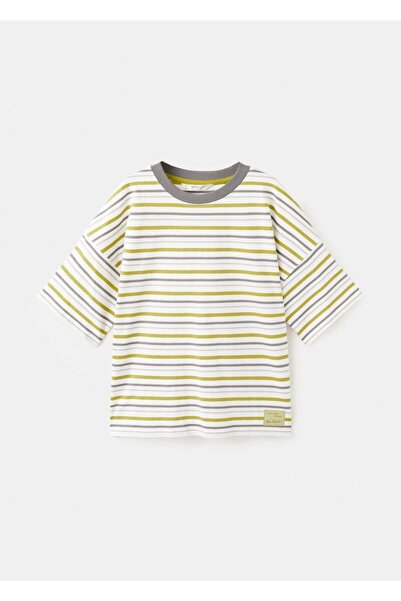 MANGO Kids Kontrast çizgili tişört