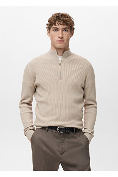 MANGO Man Ribana fermuarlı yaka kazak