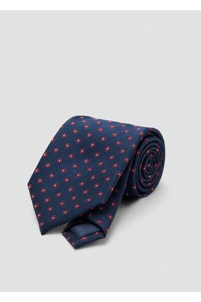 MANGO Man Çiçekli ipek kravat