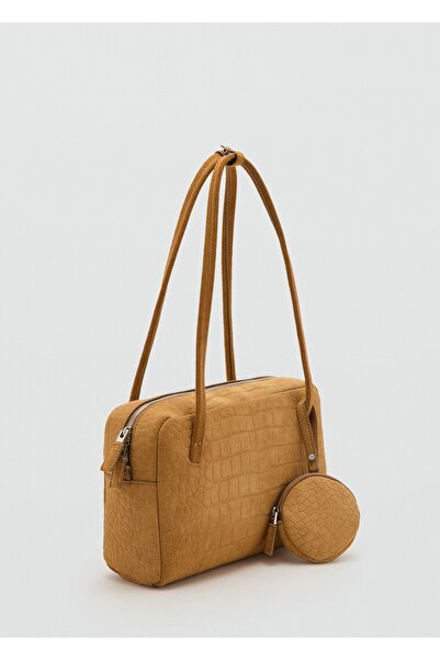 MANGO Woman Küçük boy süet bowling çanta