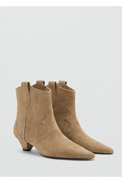 MANGO Woman Süet kitten topuklu bot